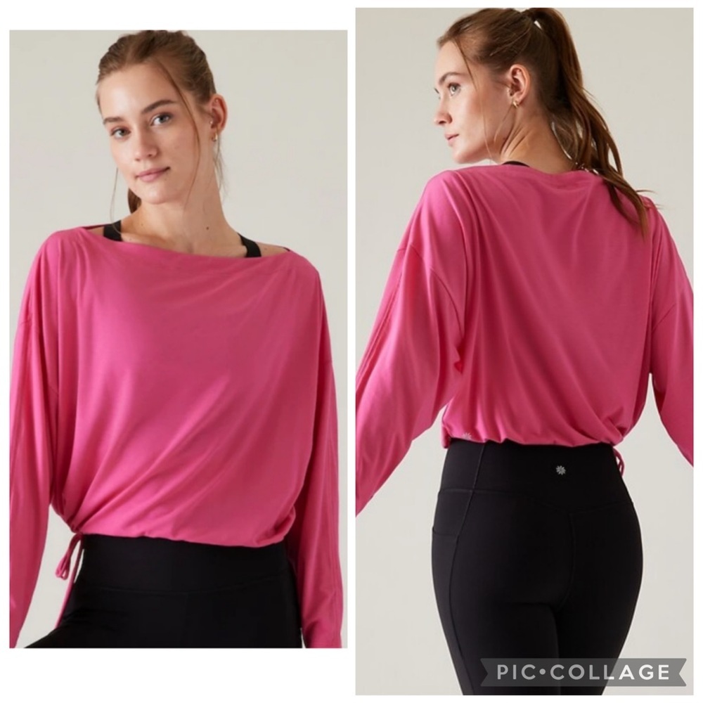 NWT Athleta Cool Down Top Pink Large